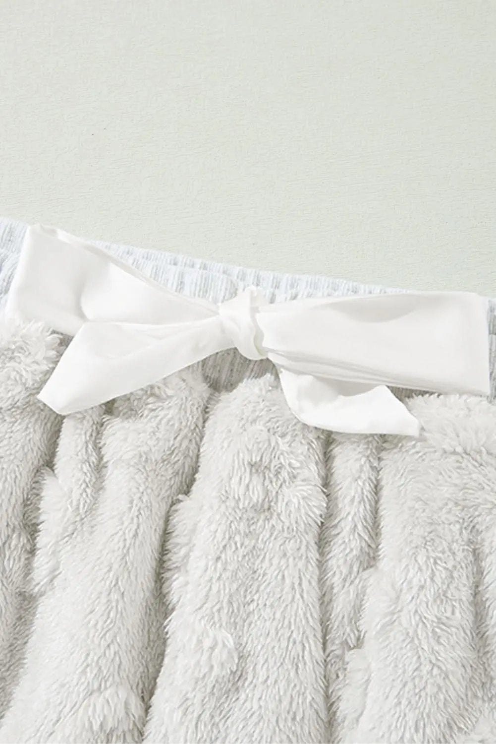 Light grey leopard fleece lounge set - Love Salve